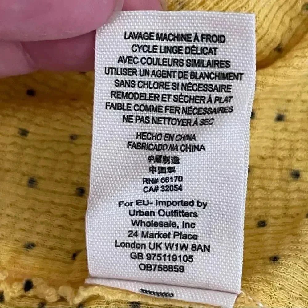 We The Free Yellow Black Polka Dots Sleeveless Womens Tank Top SZ S - Picture 3 of 9